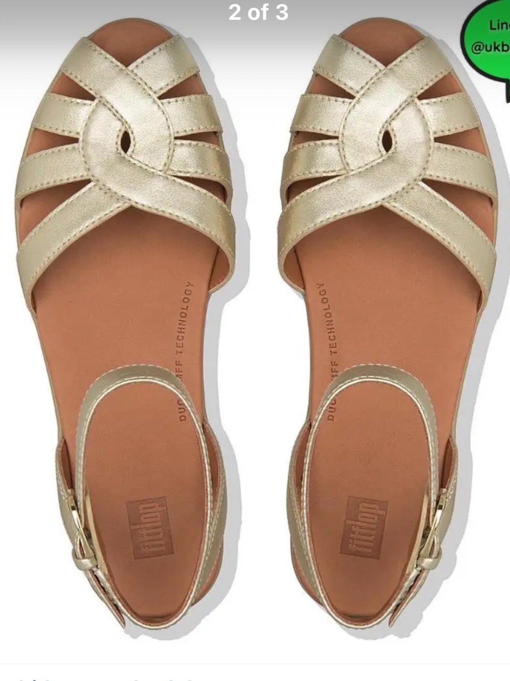 FitFlop Metallic Gold Woven Ankle-Strap Sandals Sz 10
